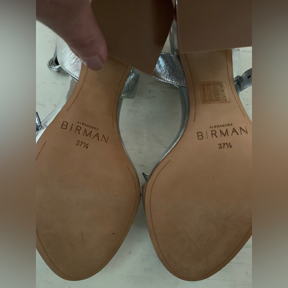 New In Box! Alexandre Birman Clarita 75 Flare Mettalic Silver Sandal 37.5 - Picture 7 of 15